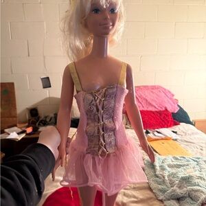 Mattel Doll with Pink and Gold Dress my size Barbie
